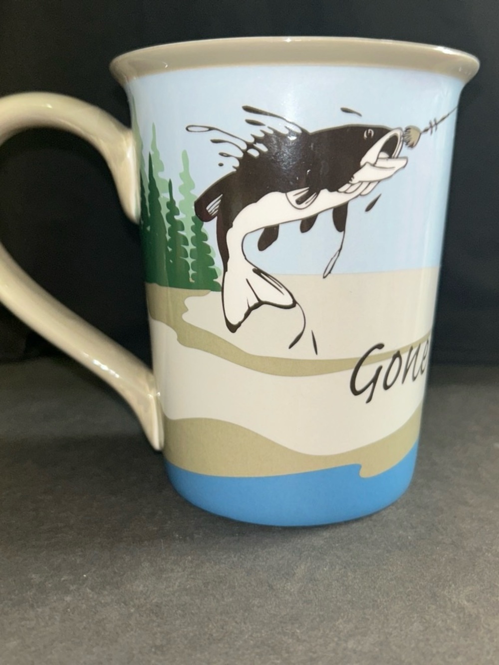 Sonoma Blue and Cream Gone Fishin’ Mug